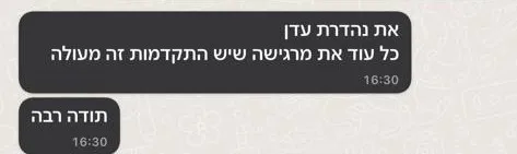 צילום מסך של הודעת המלצה מלקוח/ה (12 מתוך 13)