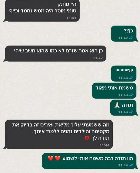 צילום מסך של הודעת המלצה מלקוח/ה (7 מתוך 13)
